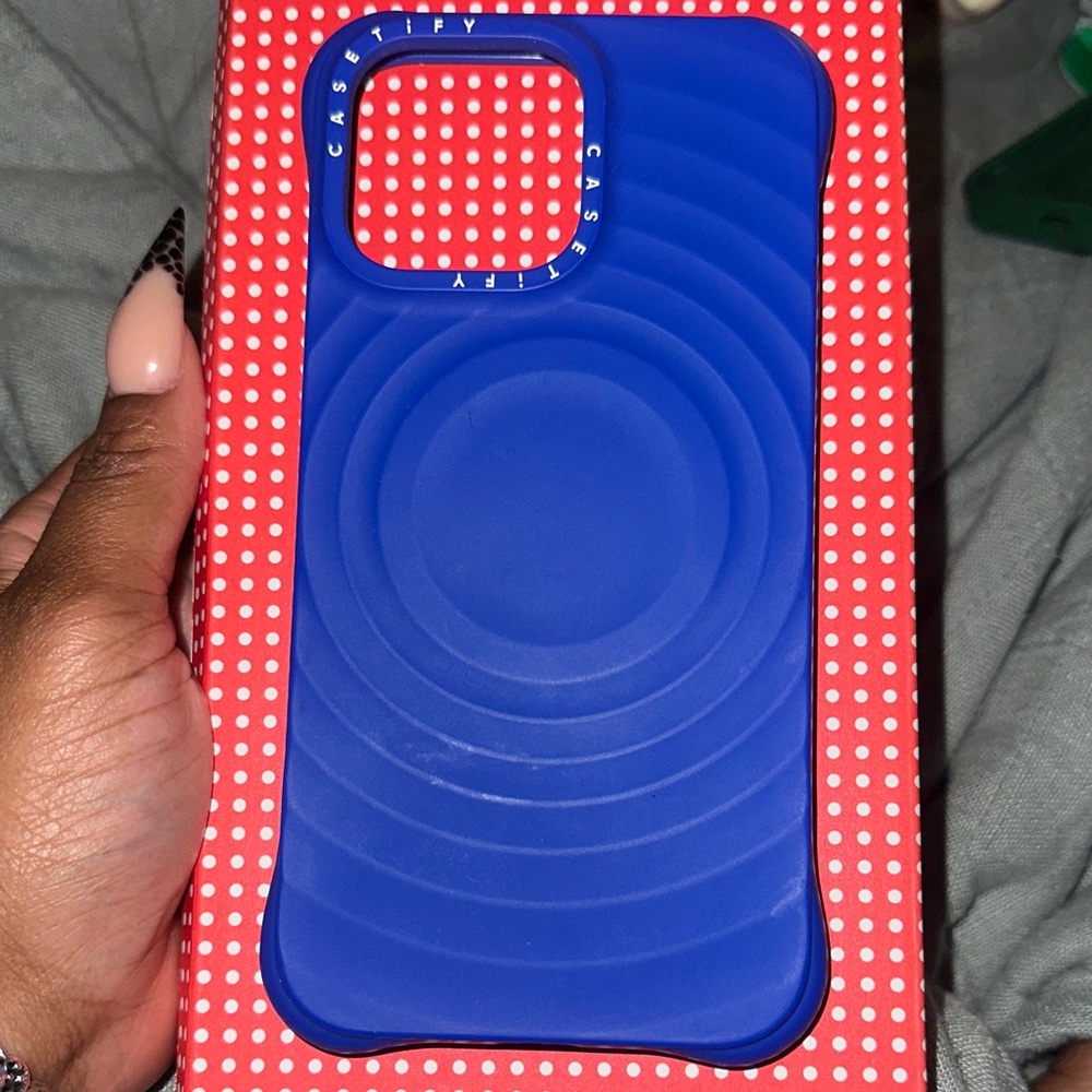 Casetify Vibrant Blue Wave Phone Case slight tear on side